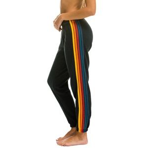 Aviator Nation Sweatpants - Women's Large - Charcoal with Rainbow Stripe